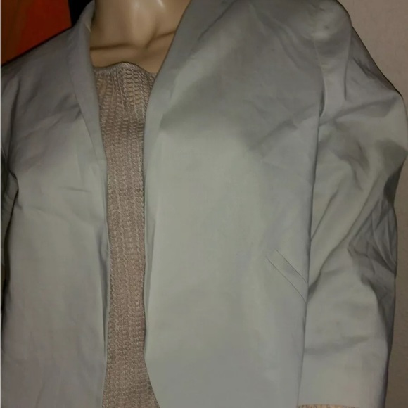 Eileen Fisher Bone Polished Ramie Stretch Shawl Collar Jacket Sz PM $338 NWT - Picture 3 of 11